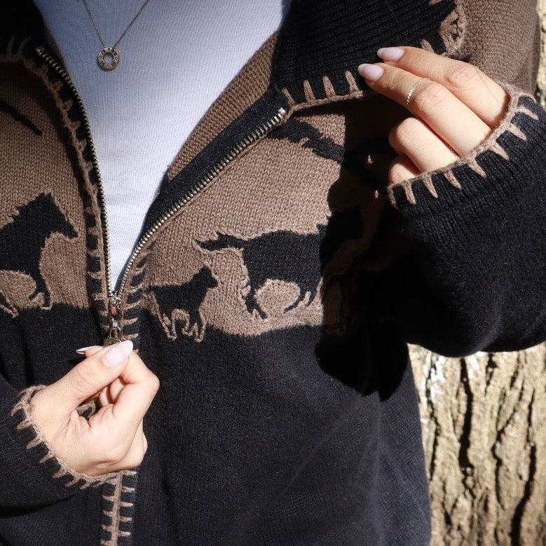 Free Range Knit Zip Up Cardigan
