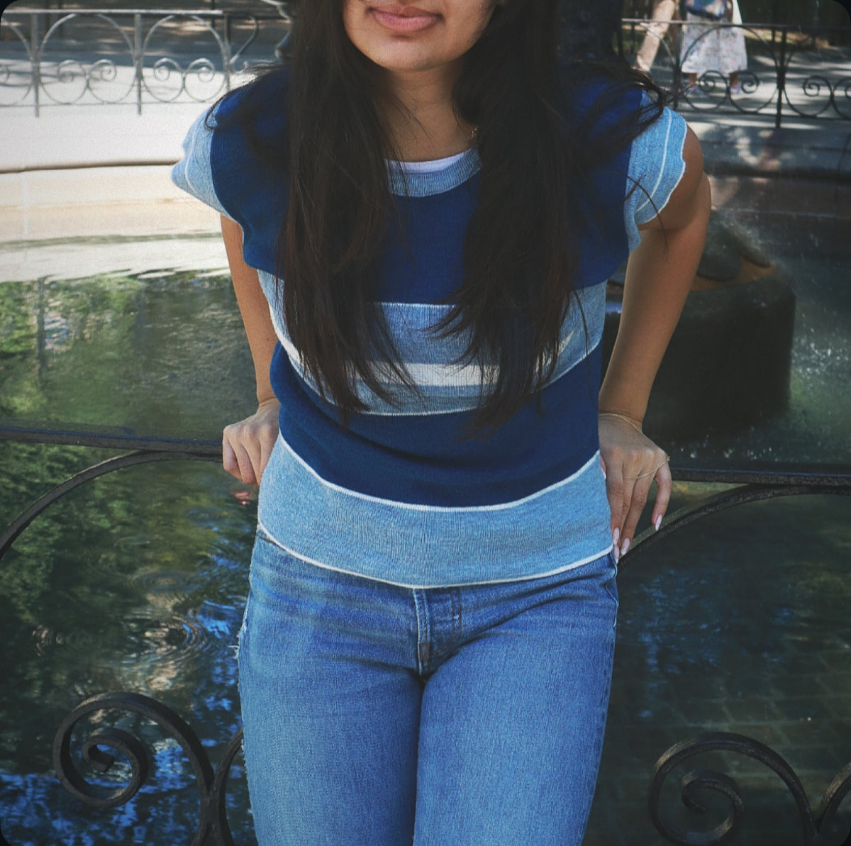 Baby Blue Knit Top